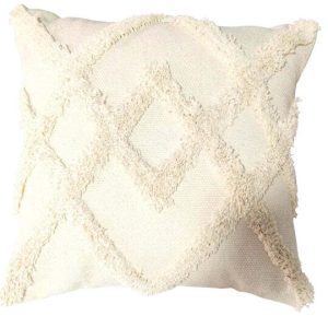 Cream cushion in embroidered design 45×45 cm