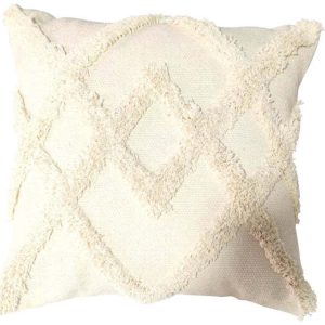 Cream cushion in embroidered design 45x45 cm