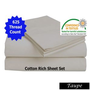 625TC Cotton Rich Sheet Set Taupe King