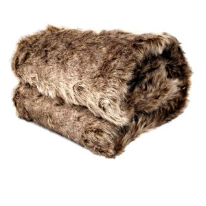 Faux Fur Animal Assorted Throw Rug Mexican Wolf