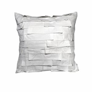 Accessorize Pleats White 45×45 cm Square Filled Cushion