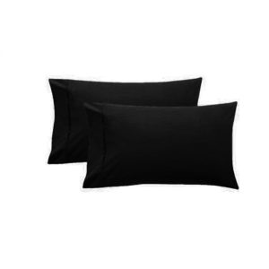 Pair of Pure Cotton 250TC Standard Pillowcases Black