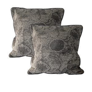 Pair of Trudie Lace European Pillowcases Black