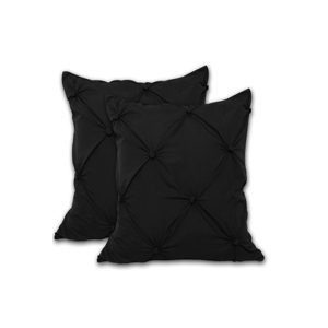 2 Pce Puffy European Pillowcases Black