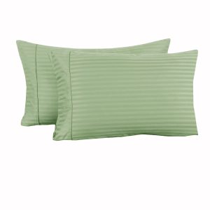 325TC Pair of Cuffed Standard Pillowcases Green