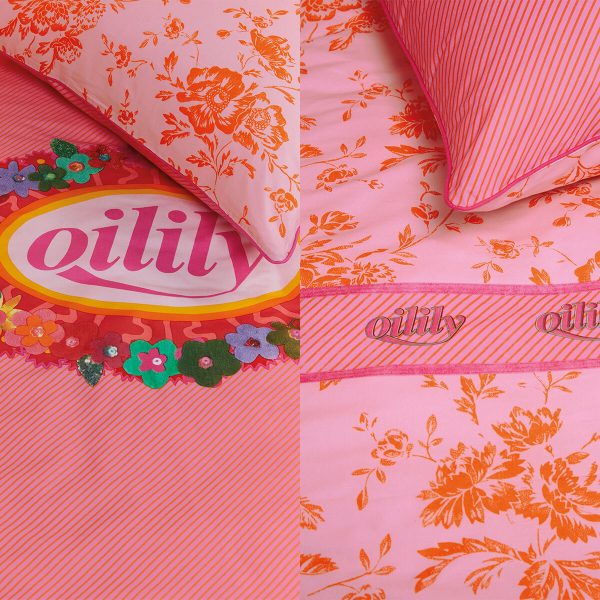 Oilily Prom Flowers Pink Cotton Quilt Cover Set Single