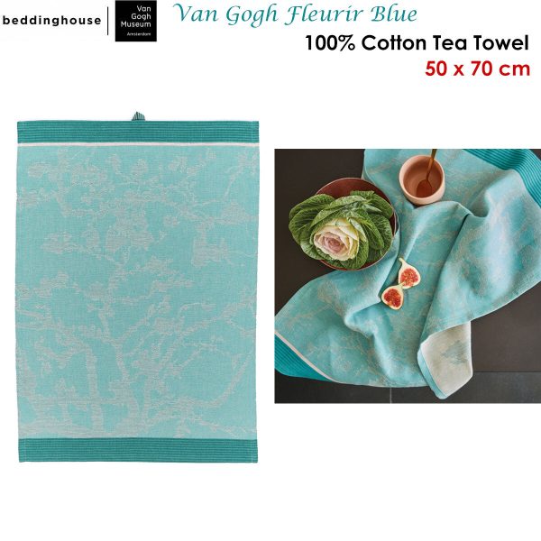 Bedding House Van Gogh Fleurir Blue Tea Towel