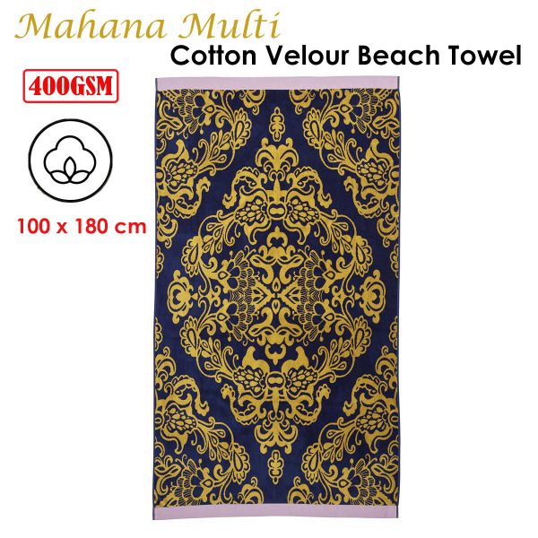 Bedding House Mahana Multi Cotton Velour Beach Towel