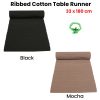 Ribbed Cotton Table Runner 33 x 180 cm Mocha