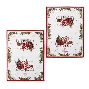 Ashdene Magic of Christmas by Richard Macneil Set of 2 Cotton Kitchen Towels 50 x 70 cm