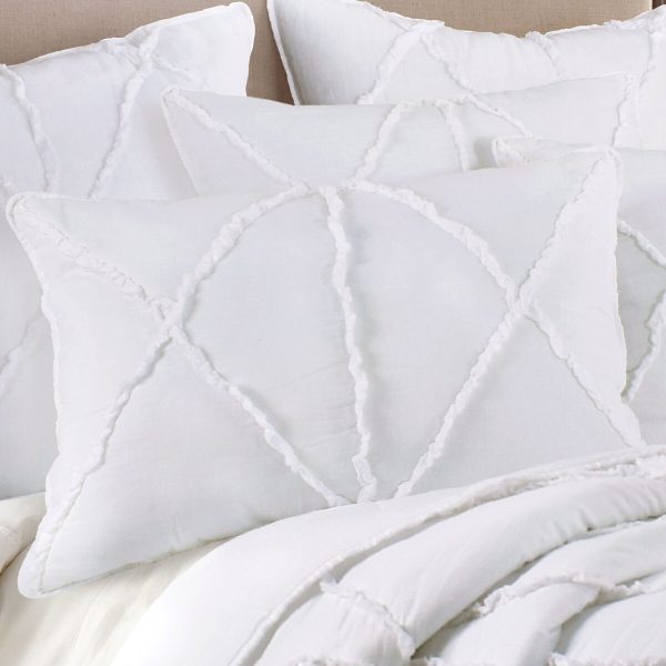 Jenny Mclean Bobby Ruffle White 3 Piece Coverlet Set Queen