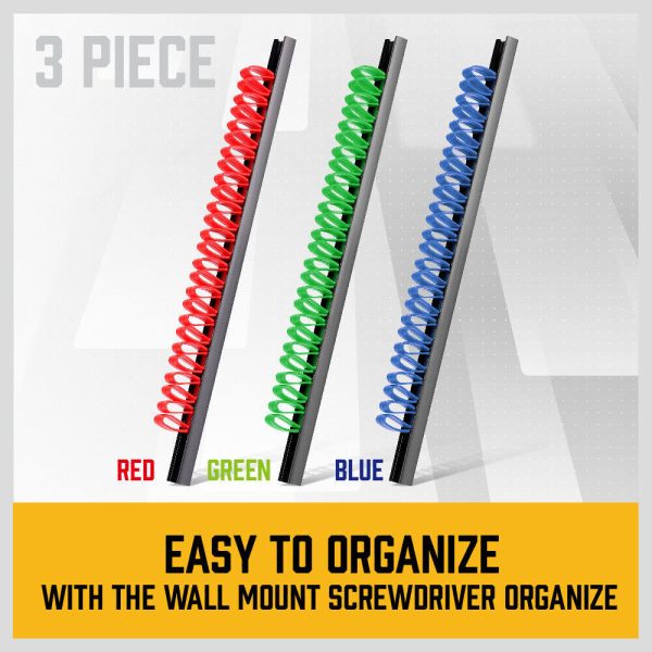 3Pc Wall Mounted Tools Holder Screwdriver Organizer Rail Rack Storage 3-Color