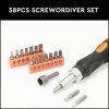 58Pc Ratchet Screwdriver Bits Set Nut Driver Setter Hex Torx Key Phillips Slot
