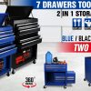 7-Drawer Tool Box Chest Cabinet Trolley – Heavy Duty Toolbox Garage Storage with Lockable Wheels