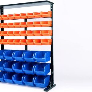 50-Piece Bin Wall Mounted Parts and Tool Storage Rack Organizer Rack for Workshop Tools