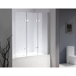3 Fold Folding Bath Shower Screen Door Panel 1300mm x 1400mm