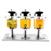Triple Head 24L Stainless Steel Dispenser Beverage Juicer Transparent Commercial Drink Container Jug