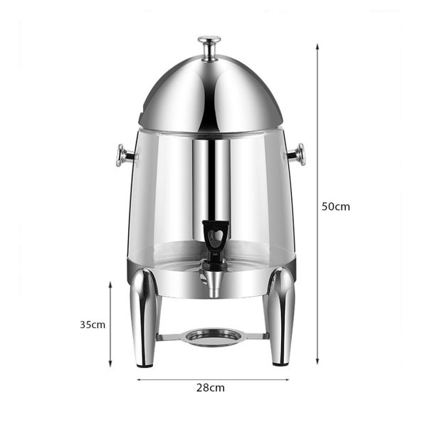 Stainless Steel 12L Beverage Dispenser Hot and Cold Juice Water Tea Chafer Urn Buffet Drink Container Jug