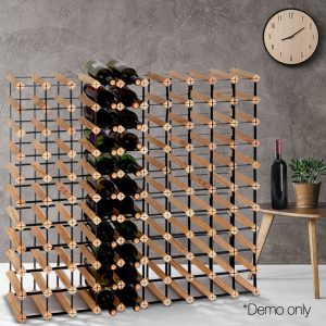 Timber Wine Rack Wooden Storage Wall Racks Holders Cellar Black