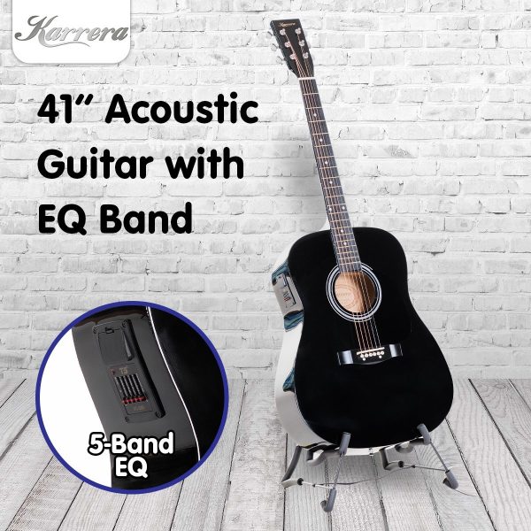 Karrera Electronic Acoustic Guitar 41in  – Black