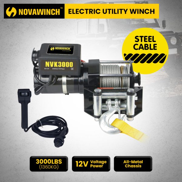 NovaWinch 3000LBS 12V Electric Winch