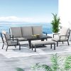 Outdoor Sofa 7-Seater Lounge Set Garden Patio Aluminium Bench w/Cushions