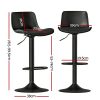 Bar Stools Kitchen Swivel Gas Lift Stool Leather Dining Chairs Black x2