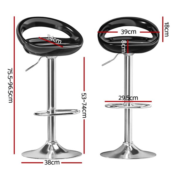 Bar Stools Kitchen Stool Dining Counter Chairs Gas Lift Swivel x2