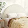 Bed Frame Double Size Bed Head Boucle Headboard Bedhead Base GREI White