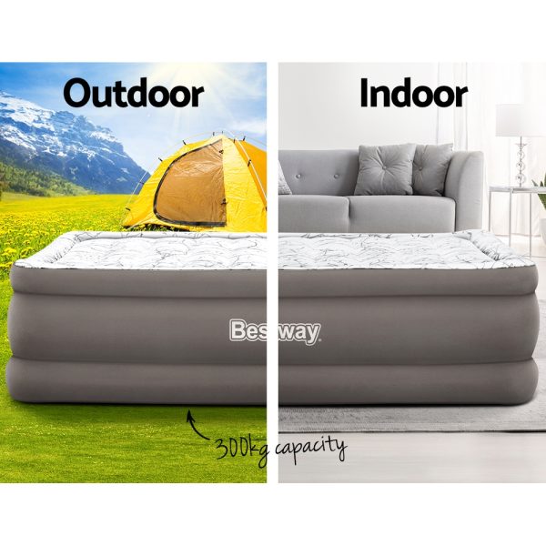 Air Mattress Bed Single Size Inflatable Flocked Camping Beds 56CM