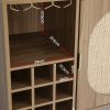 Rattan Buffet Sideboard Storage Wine Rack Cupboard Server Cabinet Kitchen
