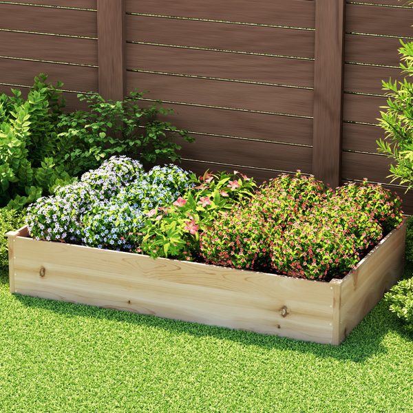 Garden Bed Raised 2x Wooden Planter Box Vegetables 150x90x30cm