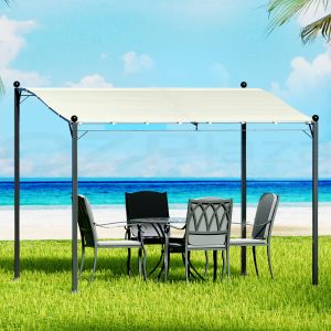 Gazebo Marquee 3m Outdoor Event Wedding Tent Camping Party Shade Iron Art Canopy Beige