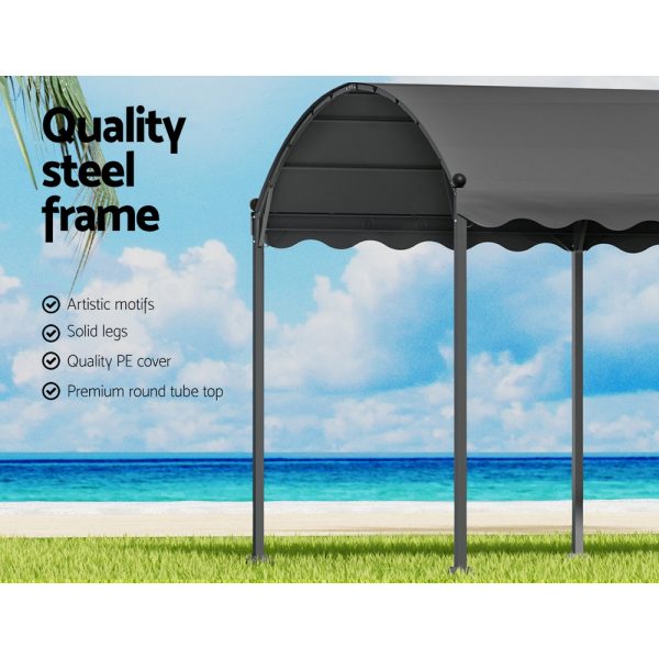 Gazebo 4x3m Party Marquee Outdoor Wedding Event Tent Iron Art Tent Grey