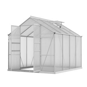 Aluminium Greenhouse Green House Polycarbonate Garden Shed 2.4x2.5M