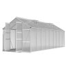 Aluminium Greenhouse Green House Garden Shed Double Door 5.1X2.5M