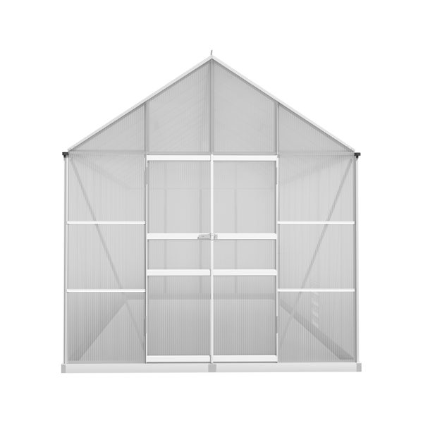 Greenhouse Aluminium Large Green House Garden Shed 6X2.4M