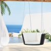 Rattan Porch Swing Chair With Chain Cushion Outdoor Furniture Black
