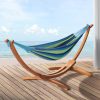 Wooden Hammock Chair with Stand Outdoor Lounger Hammock Bed Timber