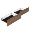 2x Trundle Drawers for Metal Bed Frame Storage with Wheels Balck & Walnut