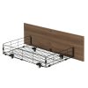 2x Trundle Drawers for Metal Bed Frame Storage with Wheels Balck & Walnut