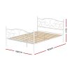 Bed Frame Metal Bed Base Double Size Platform Foundation White GROA