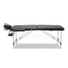 Massage Table 55cm 2 Fold Aluminium Massage Bed Portable Beauty Therapy Black