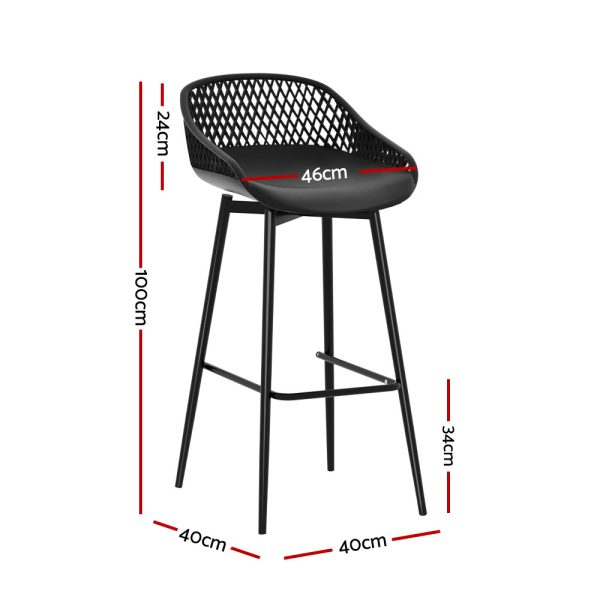 4pcs Outdoor Bar Stools Plastic Metal Bistro Patio Dining Chair Balcony
