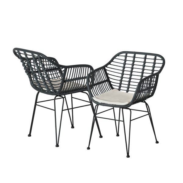 Outdoor Furniture Lounge Setting 3-Piece Bistro Set Table Chairs Patio