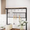 Industrial Kitchen Baker’s Rack with Storage Shelves 10 Hooks and Metal Mesh Shelf 84 x 40 x 170 cm Rustic Brown