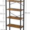 6-Tier Storage Rack with Industrial Style Steel Frame  Rustic Brown and Black, 186 cm High
