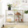 3-Tier Tempered Glass Sofa Table Modern Storage Shelf