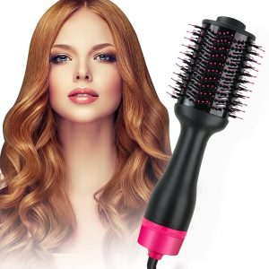 Hot Air One-Step Hair Dryer Negative Ion Anti-Frizz Blowout for Drying,Straightening, Curling and Volumizer (AU Plug)