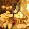 Dollhouse Miniature with Furniture Kit Plus Dust Proof and Music Movement – Cat Coffee (Valentine’s Day Gift Idea)